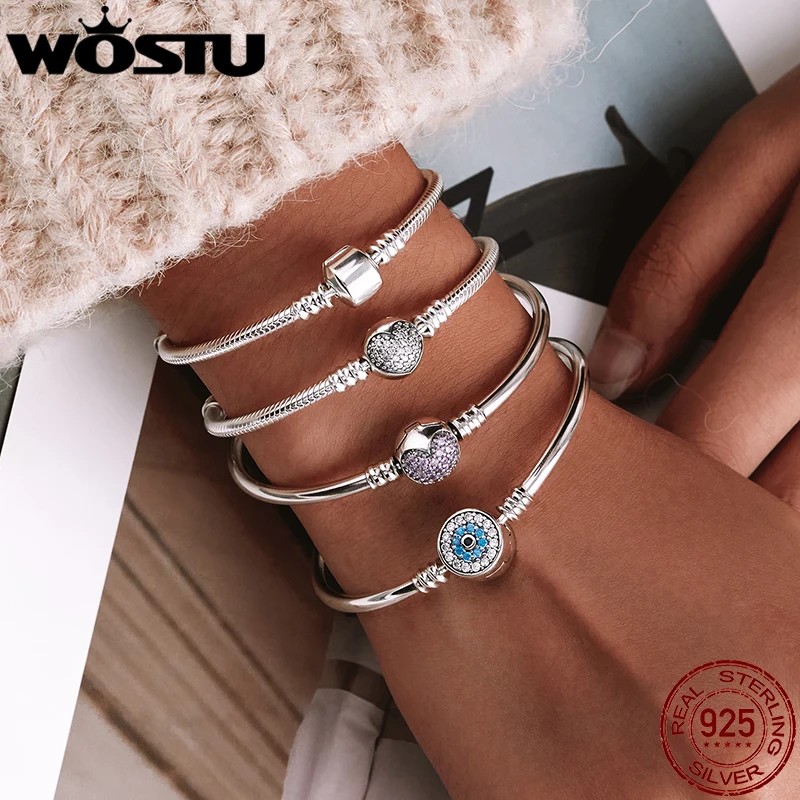 Luxe 100% argent Sterling 925 Original 3 Styles chaîne Bracelet Bracelet pour femmes ajustement bricolage breloque perle authentique bijoux fins