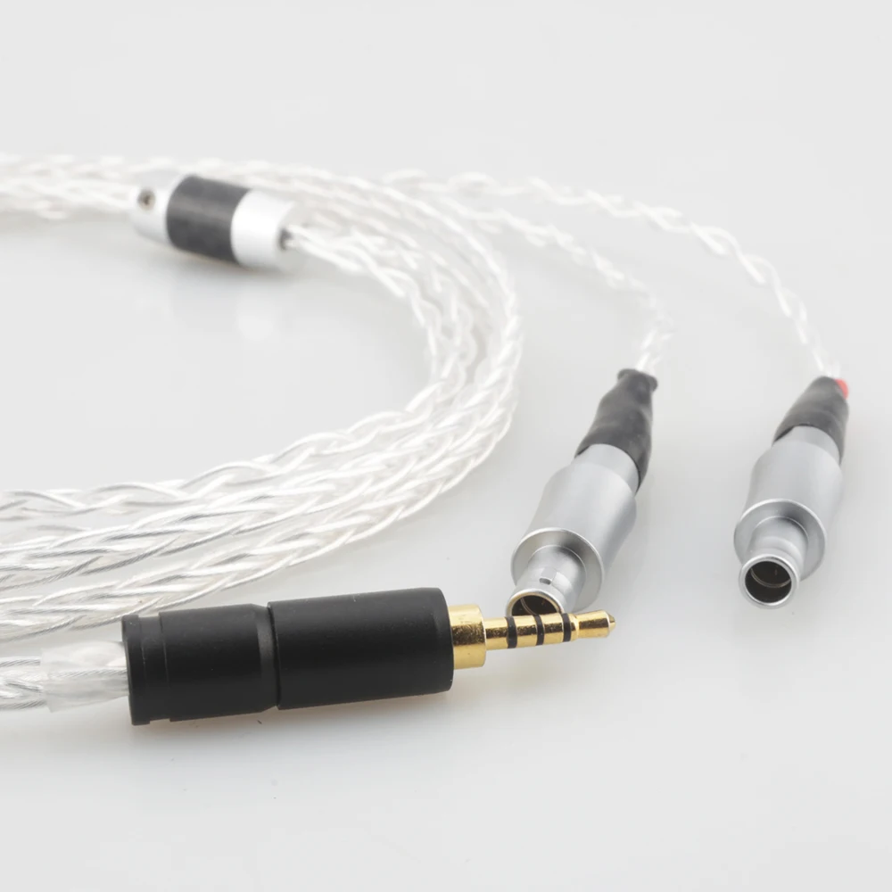 Audiocrast 2.5/3.5/4.4Mm/6.35/XLR Cân Bằng 8 Nhân Mạ Bạc Tai Nghe Cáp Nâng Cấp Cáp forHD800 HD800S HD820
