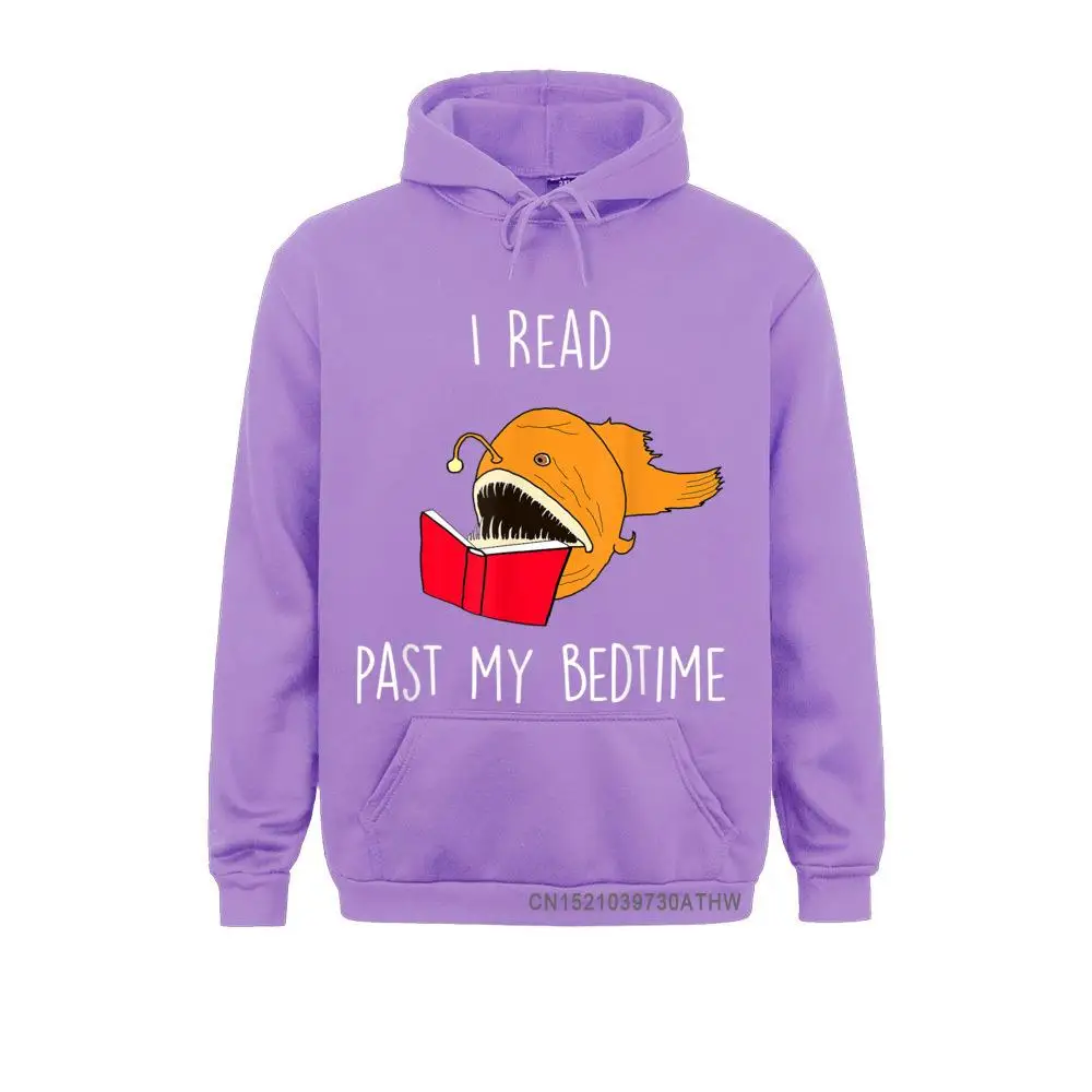 I Read Past My Bedtime Funny Book Lover Anglerfish Men Sweatshirts Coupons Male Hoodies Comfortable Sportswears