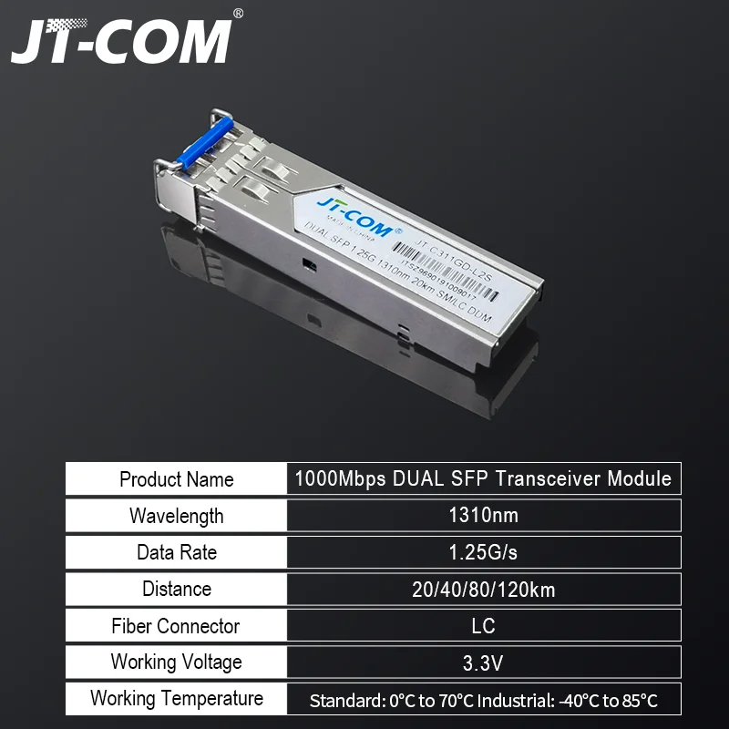 1Gb Mini Gbic Single Mode duplex SFP Module LC Compatible SFP Cisco/Mikrotik Switch GLC-LH-SM Fiber Optic module 20/40/80/120KM