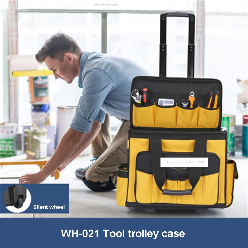 

WH-021 Trolley Wheel Toolbox Multifunction Roller Type Tool Trolley Case Large Capacity Thickening Wear-resistant Trolley Bag