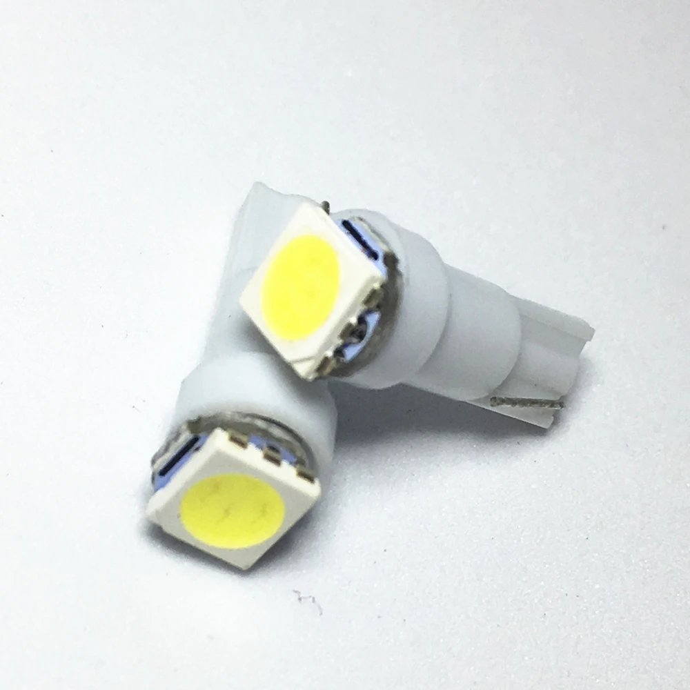 10PCS T5 led 17 37 73 74 SMD 5050 0.5W Auto LED Lamp Car Dashboard Instrument Light Bulbs white blue red yellow green Bulb 12V