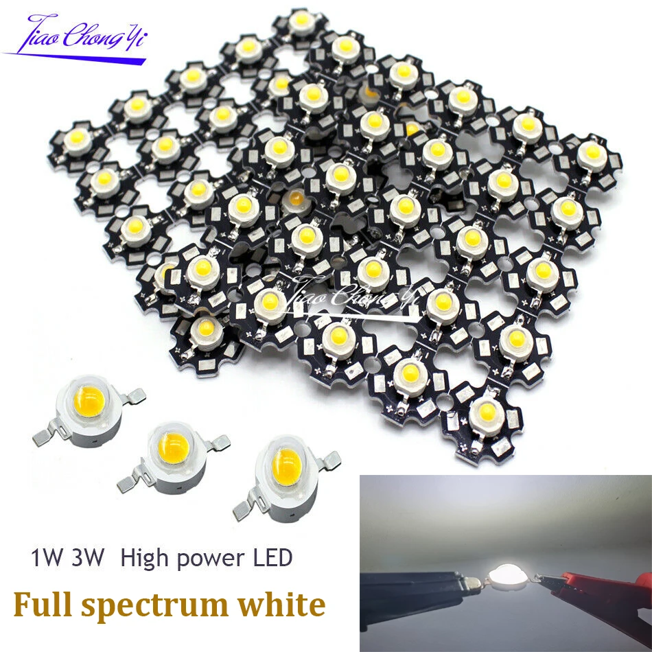 

1W 3W Full spectrum white light 3.2-3.6v 350mA,700mA Full Spectrum LED Grow Light Diodes For DIY Plant Grow , 20mm PCB star