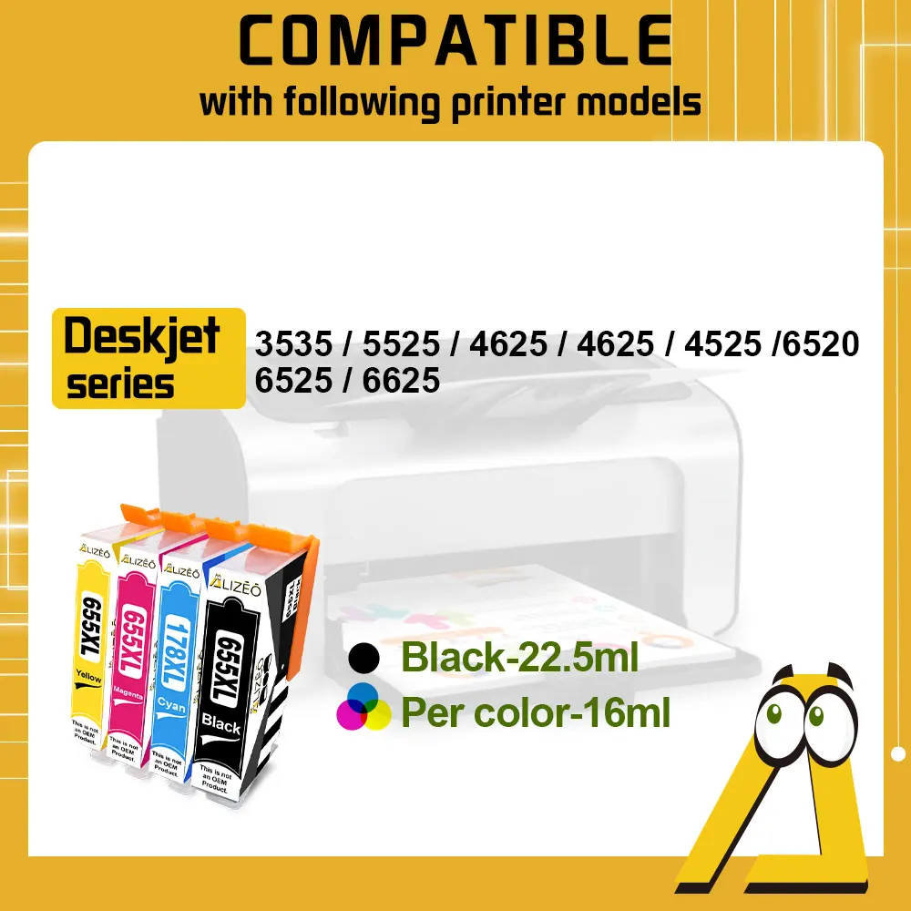 Kompatibel Für HP 655 XL Tinte Hohe-qualität druck Patrone Voll VON Tinte Für HP 655 Für Deskjet 5525 6520 6525 6625 3525 4615