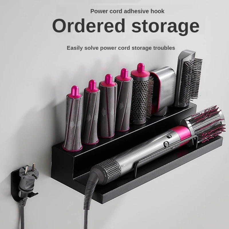 Suitable for Dyson Airwrap Wall-mounted Dryer and Hair Curler Storage Rack Hair Care Tool Storage Box bathroom accessories