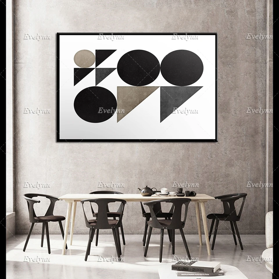 Triangle+Circle Geometric Pattern, Fine Art, Chevron, Abstract Art, Art Prints, Poster, Modern Home Decor Wall Art Canvas Gift