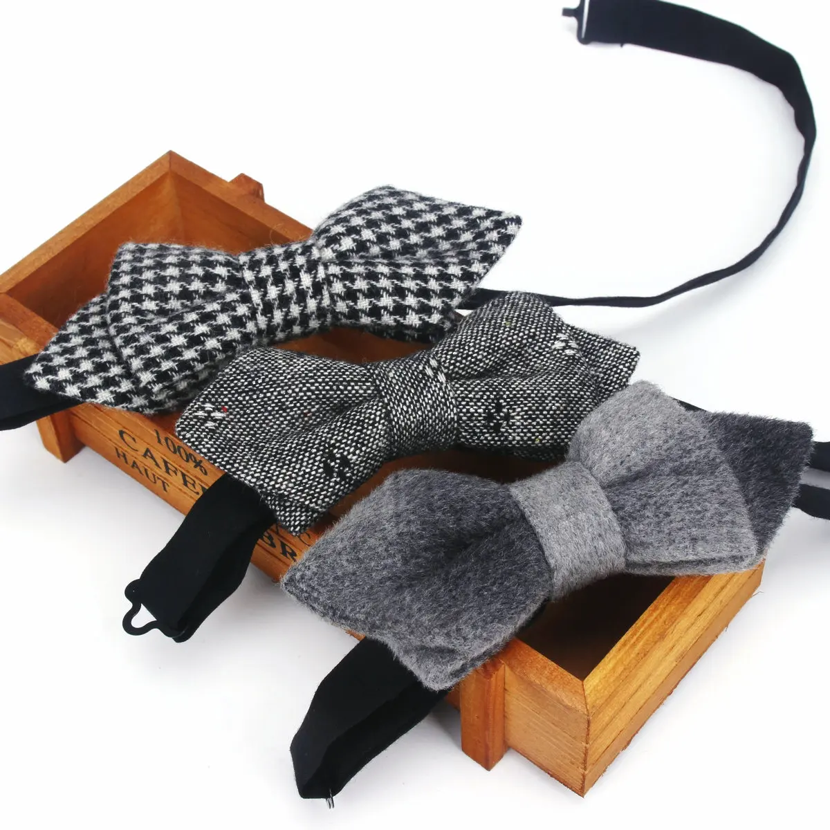 New fashion Classical Formal 100% Wool Bow Tie Gravata Multiple Colors Houndstooth Pattern Necktie Mens Luxury Bowtie Butterfly