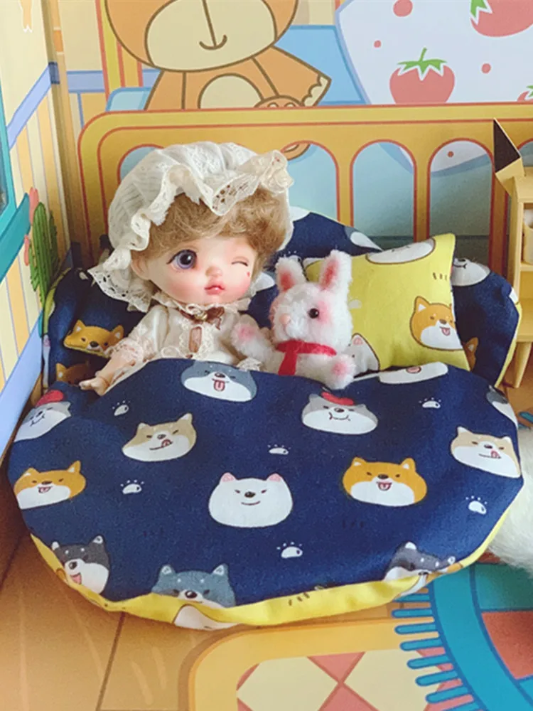 Ob11 Sleeping Bag 1/12 Scale Doll Round Bed Doll Bedding  (Fit GSC,Cu Poche,YMY P9, Molly)