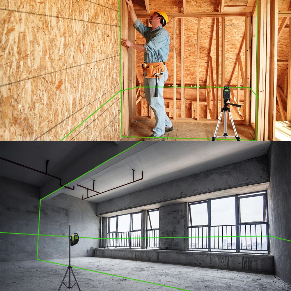 Imagem -05 - Linha Transversal Profissional do Laser do Feixe Verde do Auto-nivelamento de Huepar Linha Horizontal e Vertical da Cobertura de 360 Graus com Modos do Pulso