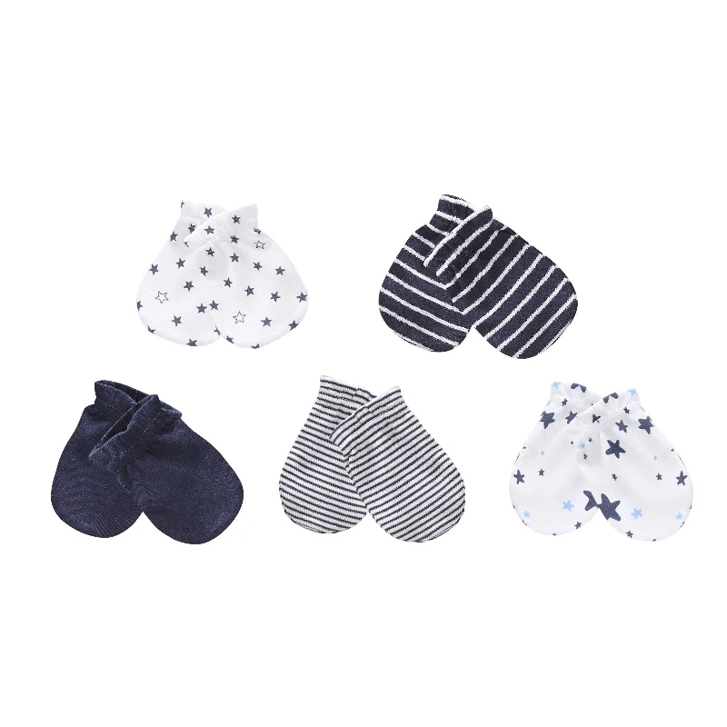 5Pairs Newborn Baby Anti Scratching Gloves Cotton Scratch Mittens Cotton Baby Glove Newborn Protection Face