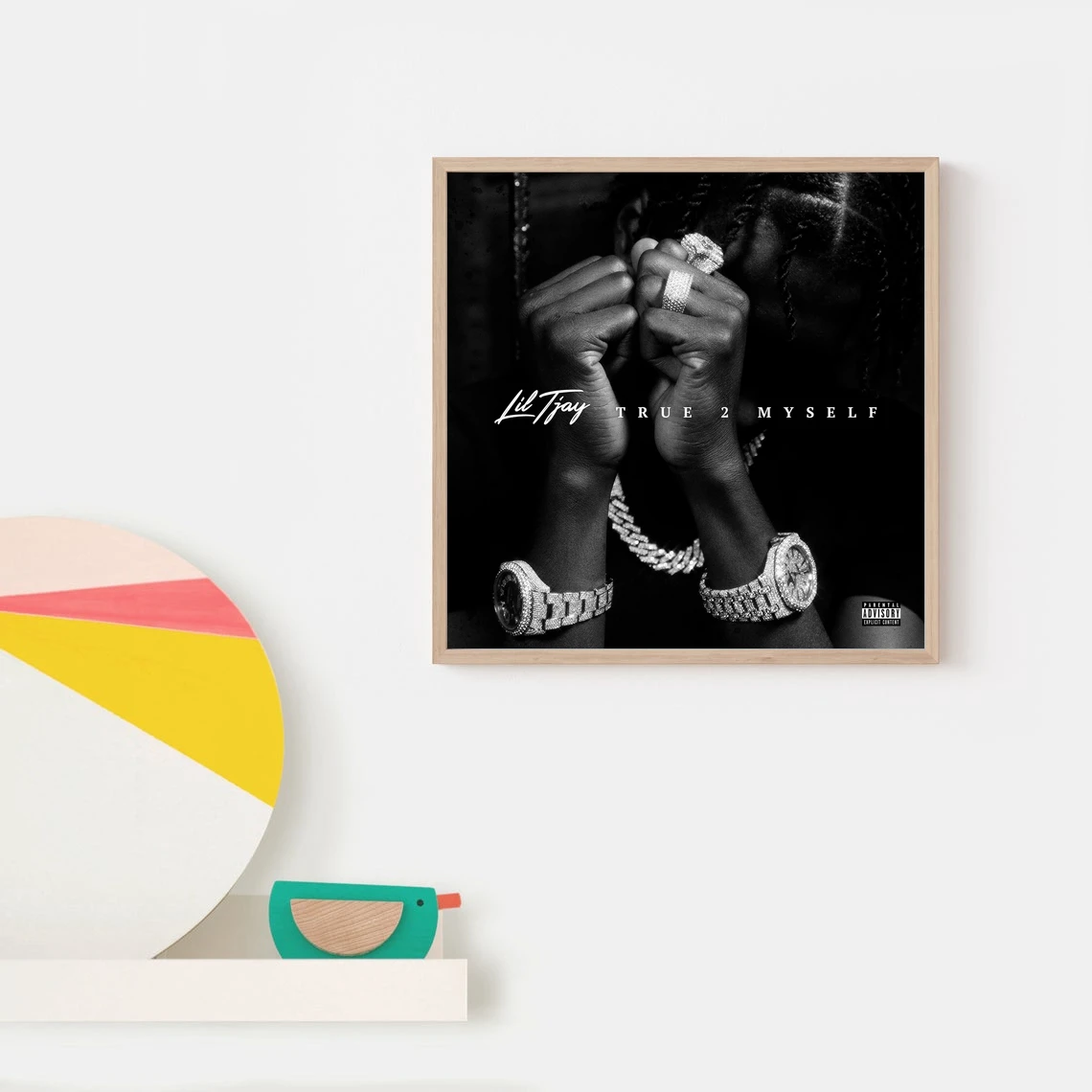 Lil TJay True 2 Myself Muziek Album Poster Doek Woondecoratie muurschildering (Geen Frame)