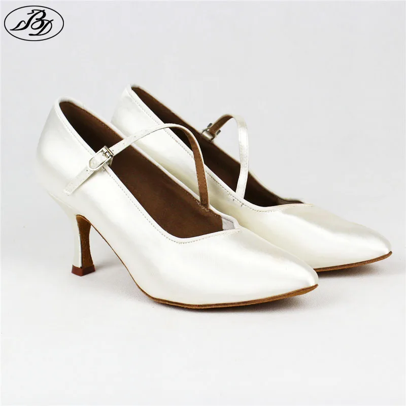 Closed Toe BD138 Frauen Stardard Tanzen Schuhe Weiß Fleisch 2,5 zoll Stabile Praxis Latin Ballroom Dance Schuhe Für Mädchen – Detail 4
