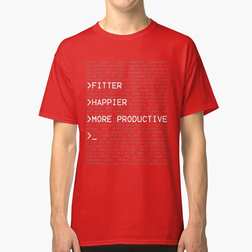 Fitter , Happier , And More Productive T Shirt Radiohead Ok