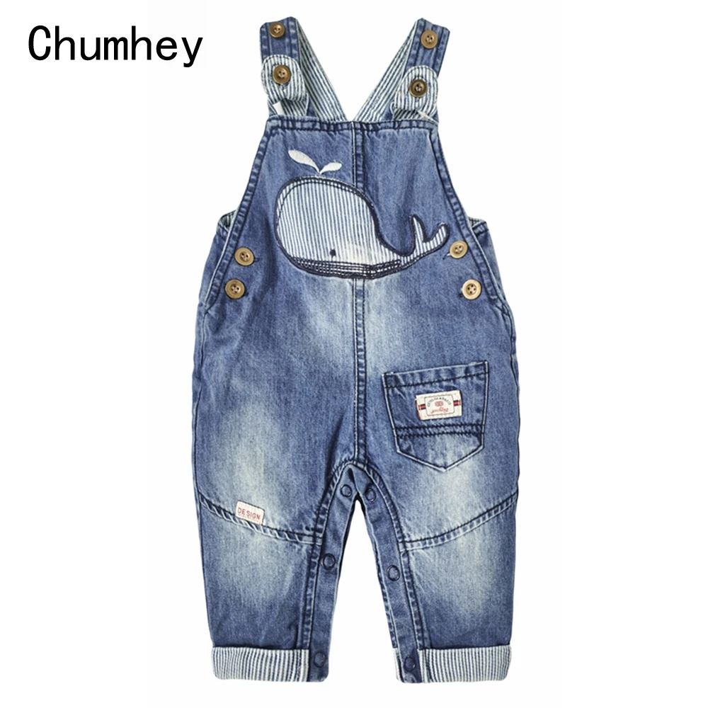 Chumhey 0-3T Infant Overalls Cute Animals Dolphin Soft Cotton Denim Toddler Suspender Bib Jeans Baby Clothing Bebe Clothes