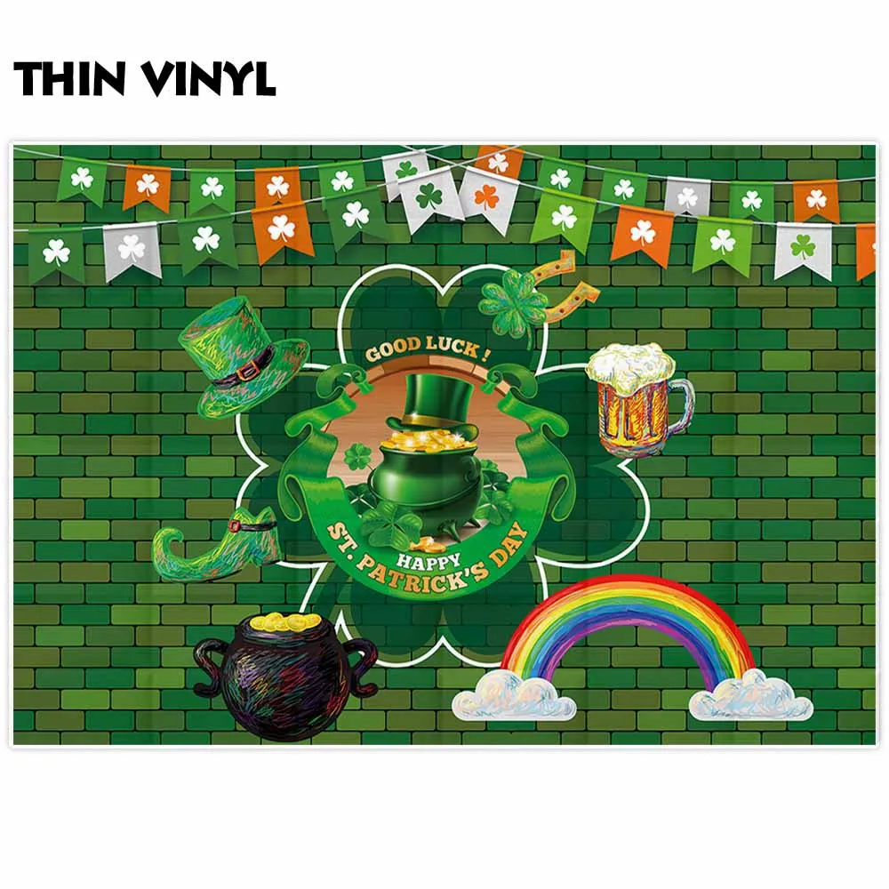 Funnytree photophone photography rainbow Green hot St.Patrick festive beer backdrop Photocall camera fantasy background graphic