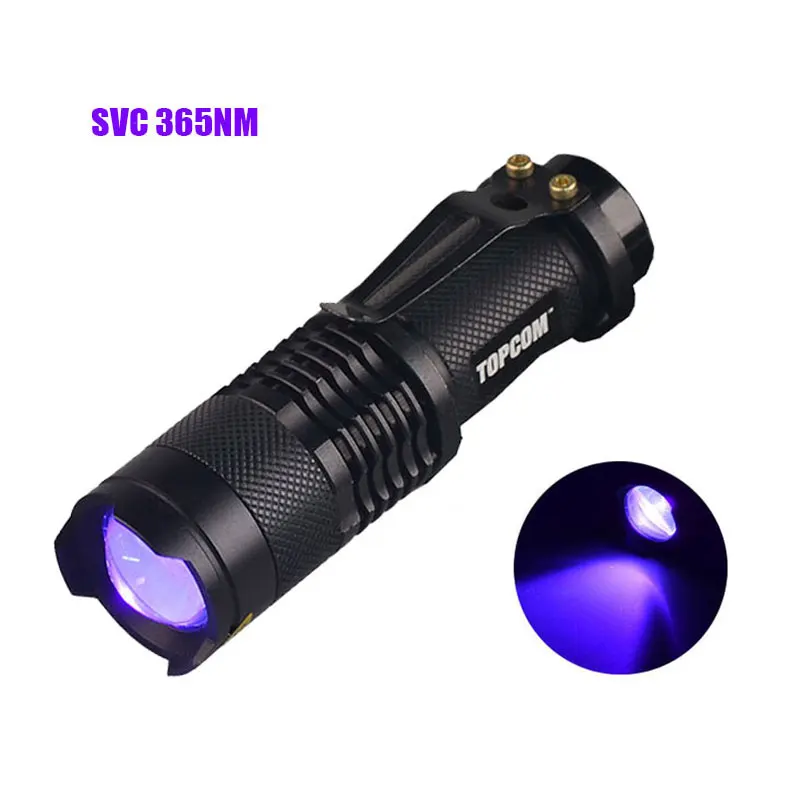 Mini lanterne de poche LED UV rouge Zoomable, torche, lumière ultraviolette pour marqueur détection d'argent, soins pour animaux de compagnie