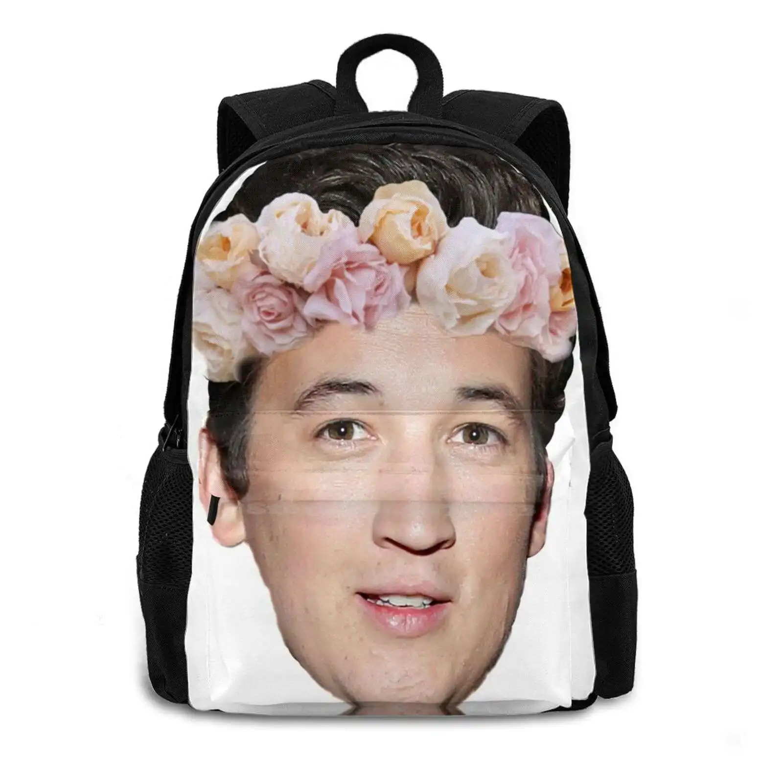 Miles School Bags Travel Laptop Backpack Miles Teller Flower Crown Celebrity Actors Divergent Insurgent Whiplash Cute Tumblr