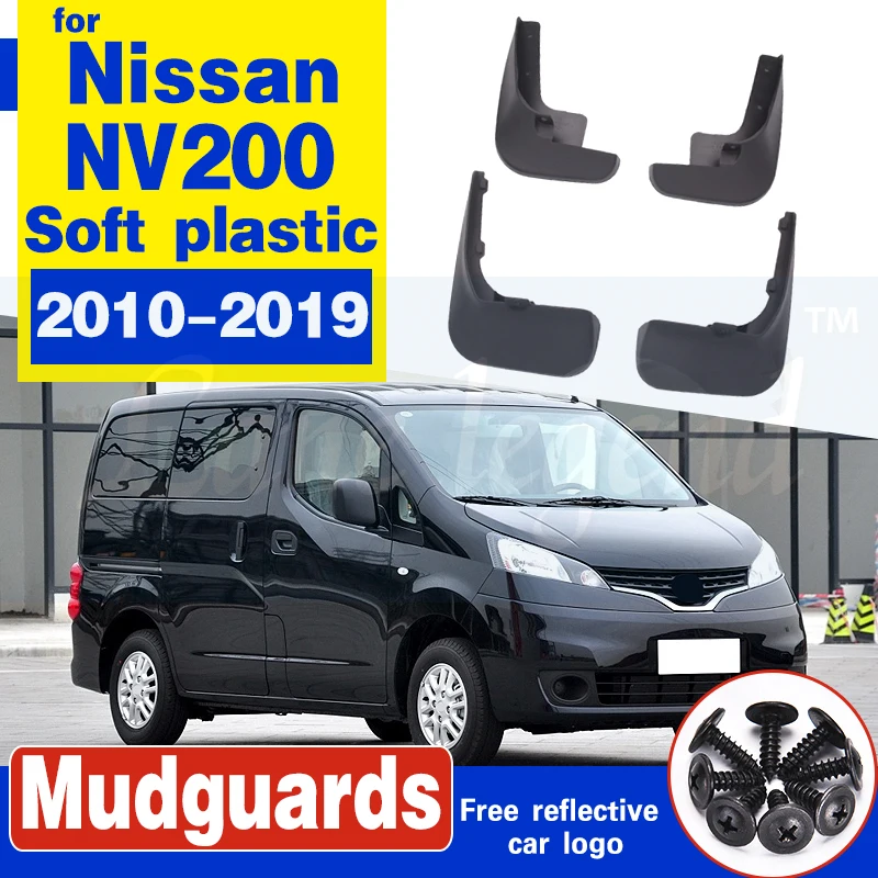 

Car Front Rear wheel Soft plastic Mud Flaps Splash Guard For Nissan NV200 2010-2019 4PCS Mudguard Splash Guards fender Mudflaps