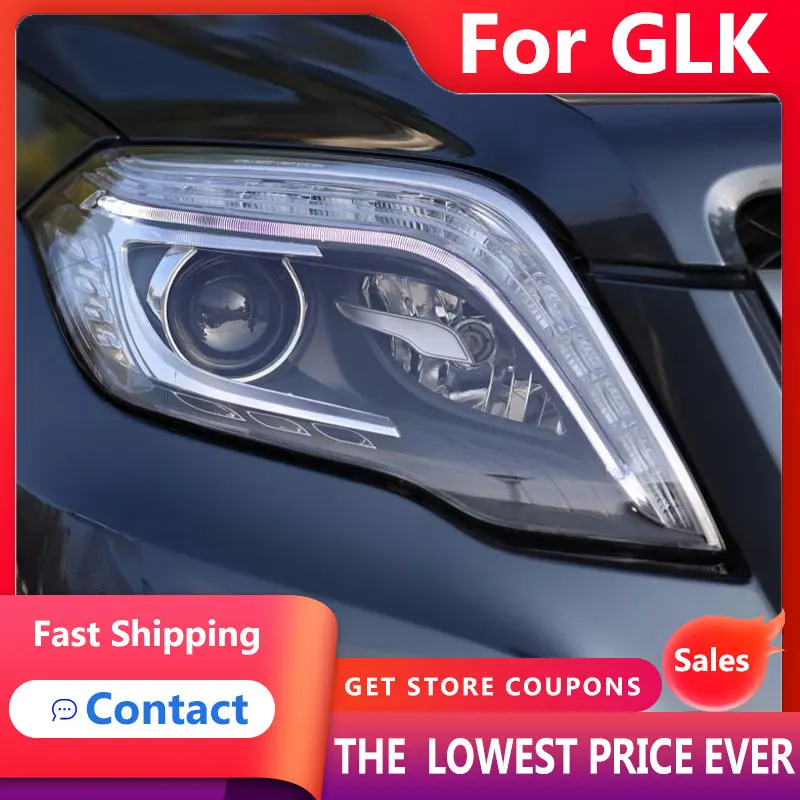 

HANA for GLK300 Headlights 2012-2015 X204 GLK260 LED Headlight DRL Dynamic Signal Hid Bi Xenon Auto Accessories