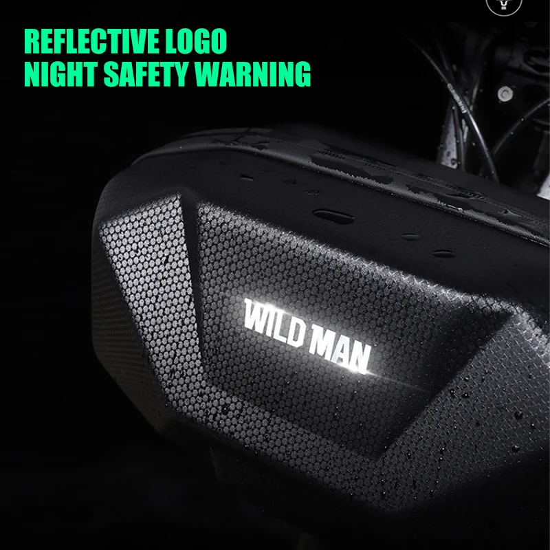 WILD MAN X9 Bicycle Handlebar Bag 3.5L EVA Hard Shell Electric Scooter MTB Road Bike Shoulder Bag Front Bag