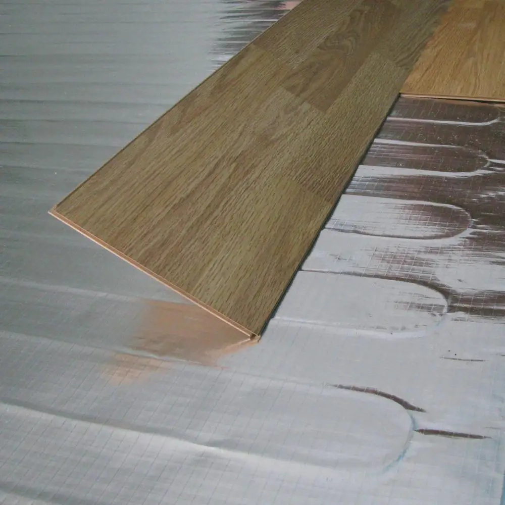 Kit de calefacción de papel de aluminio eléctrico para suelo radiante, alfombrilla para dormitorio principal laminado de bambú de madera, 12 m2, con