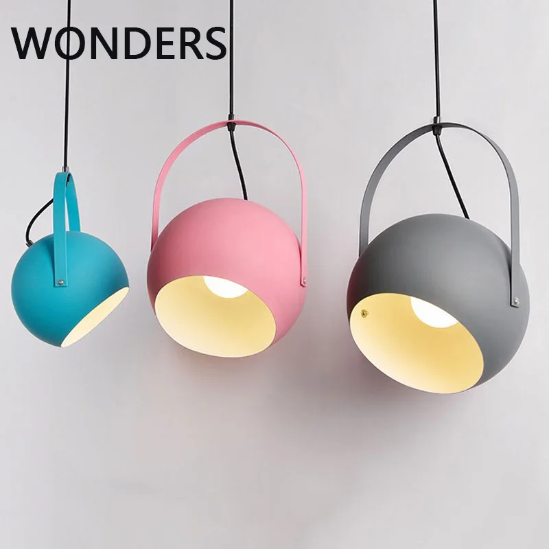 LED Pendant Lights Nordic E27 Macaron Colorful Luminaria New Bedroom Restaurant Pendant Lamp Home Decor Adjustable Lamp Lustre