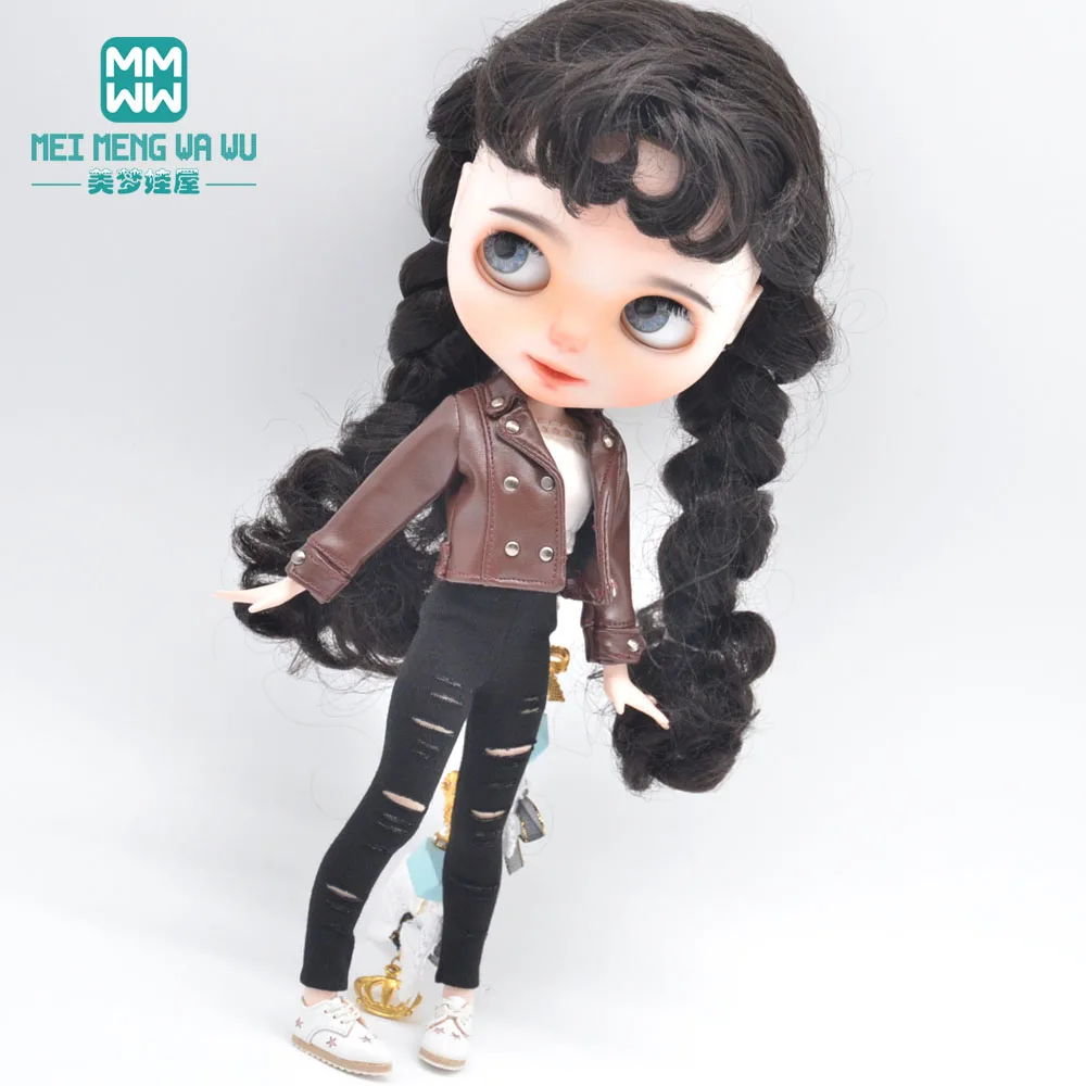 Fashion leather jackets Brown, black, pink, silver fits Blyth Azone OB23 OB24 doll accessories