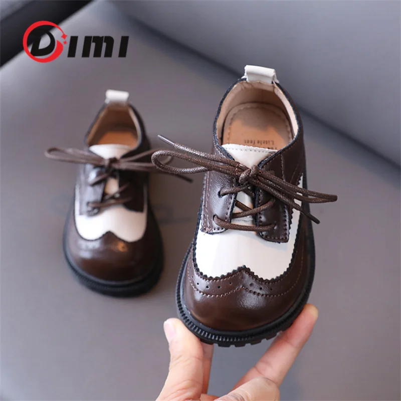 DIMI 2021 Autumn Genuine Leather Kids Shoes Fashion Simplicity Comfortable Soft Children Boys Girls Casual Party Dance Shoes