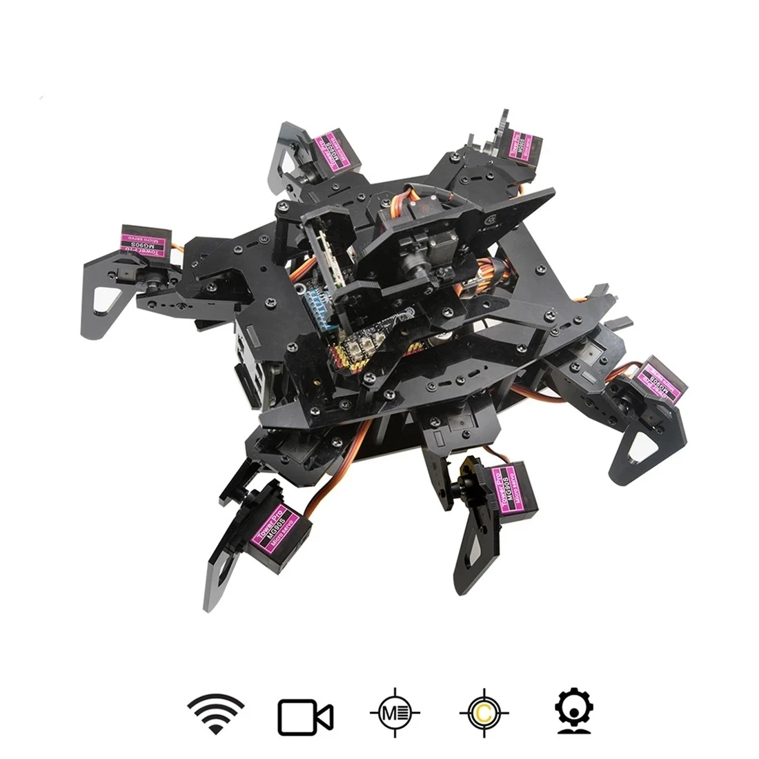Robô de vídeo AI com câmera Hexapod Spider WiFi de 4 gerações 4B/3B