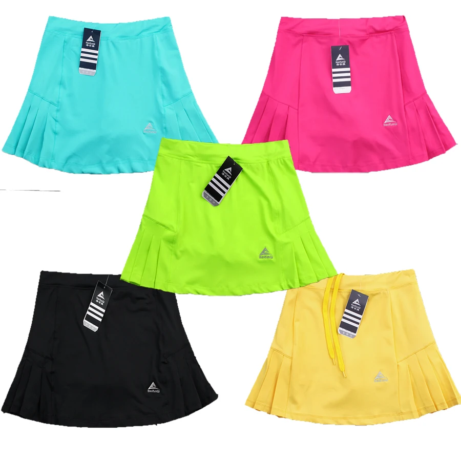 New Women's quick-dry sports tennis Culottes badminton short skirt with Safety Shorts, Running sports yoga shorts Skort skirts