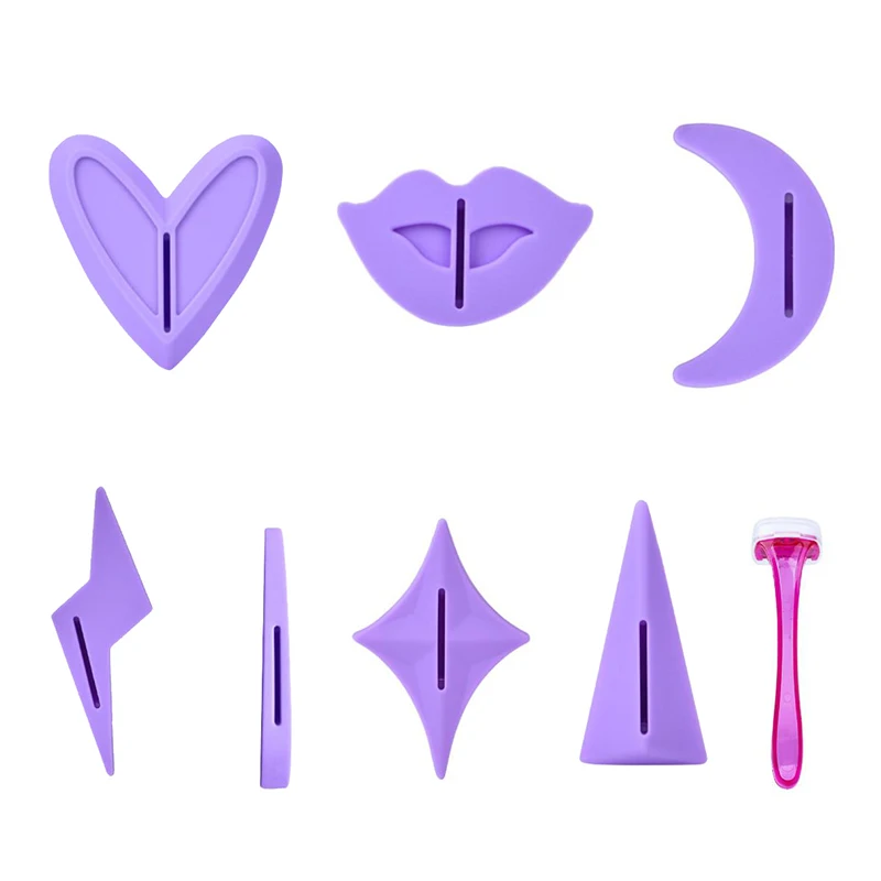 7Pcs Bikini Privates Shaving Stencil Set Female Pubic Hair Trimmer Shaver Sexy Secret Intimate Shaping Tools Hair Shaving