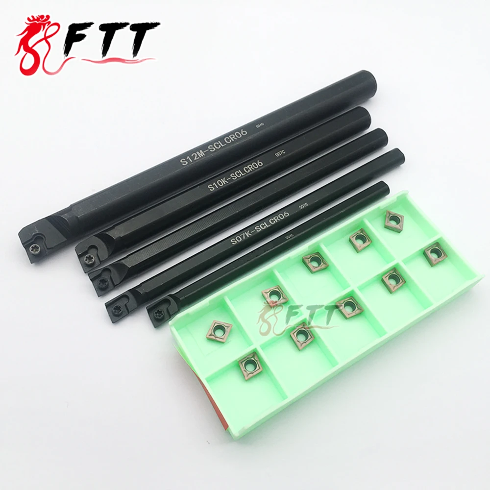 10 قطعة CCMT060204 FT1125 كربيد أداة S06K-SCLCR06 S06K /S07K /S08K /S10K /S12M 95 درجة دوامة تحول أداة حامل شريط مملة