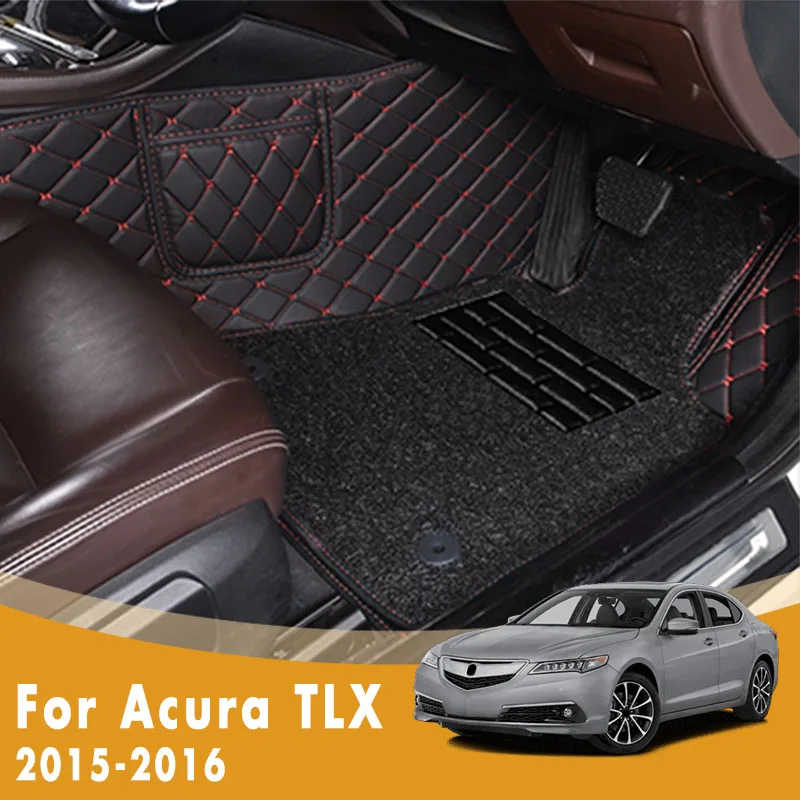 

RHD Car Floor Mats Double Layer Wire Loop For Acura TLX 2016 2015 Auto Interiors Accessories Styling Custom Front & Rear Carpets