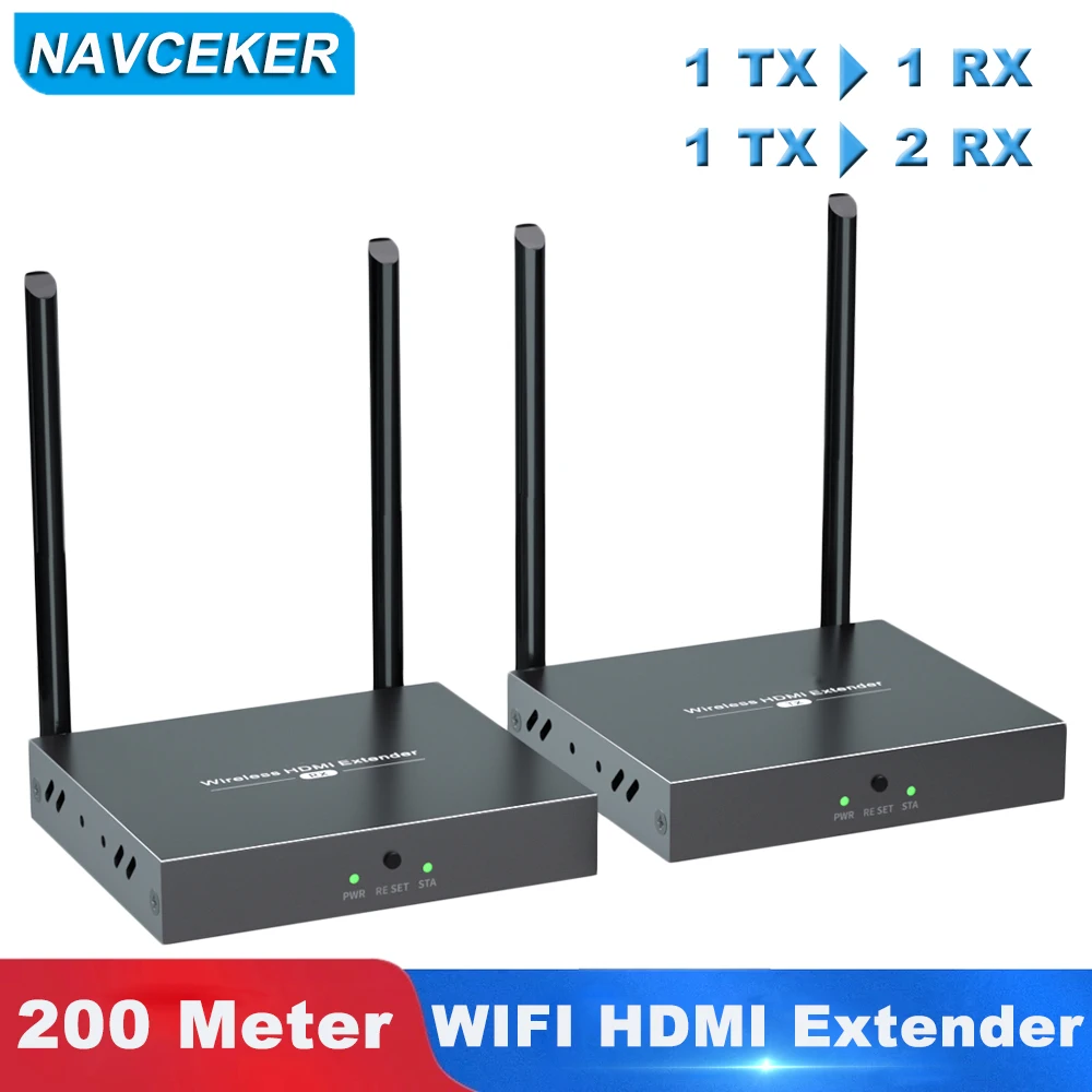 2022 ZY-DT237 Wireless HDMI Video TV Transmitter Receiver WIFI 200m HDMI Extender Wireless HD 1080P Wireless Transmission System