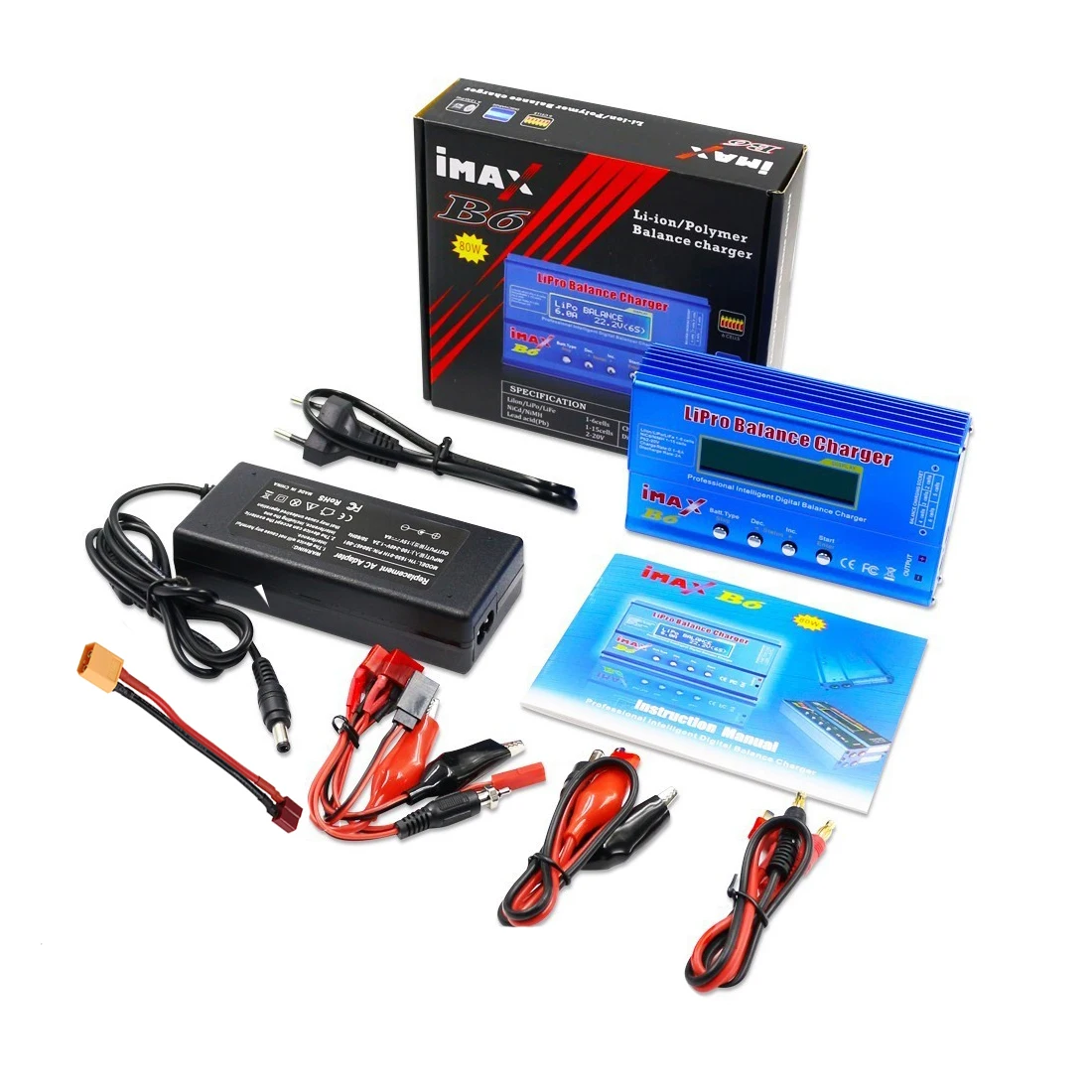 IMAX B6 80W 6A ładowarka Lipo NiMh li-ion Ni-Cd Digital RC zabawka do utrzymywania równowagi z ładowarką rozładowanie ładowarki Lipro + Adapter 15V