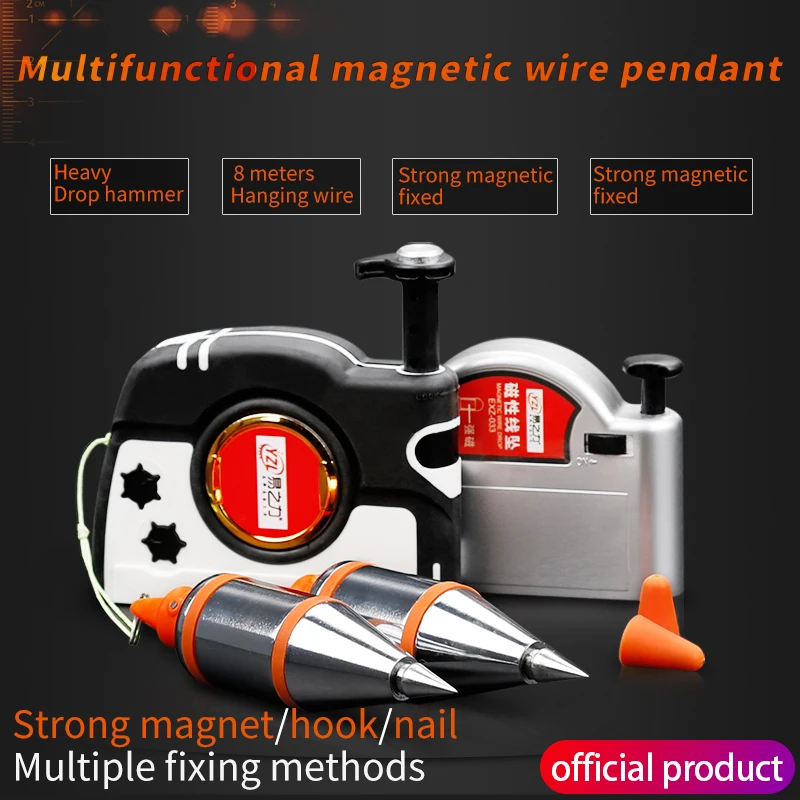 Imagem -02 - Magnetic Plumb Bob Setter Leveling Test Verticalit Measuring Tool Retrátil Line Reel Pendurado Wire Hammer Ferramentas Manuais Meter