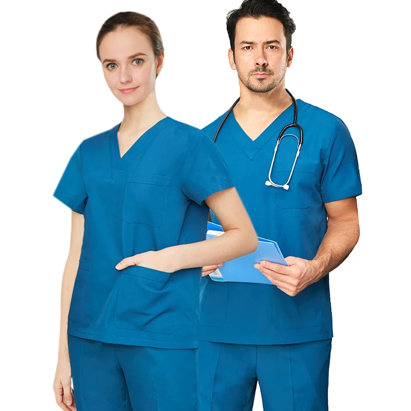 Uniforme da lavoro per infermiere medica Scrub O.R. Scollo a V Top e pantalone estate inverno estetista Pet veterinario assistenza sanitaria M-XSY