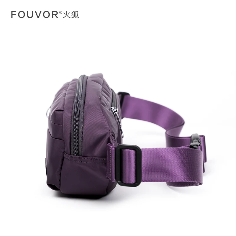 Fouvor Women Pockets Sports Small Waist Packs Casual Ladies Nylon Waterproof Canvas Bag Oxford Chest Bags Messenger Bag 2800-23