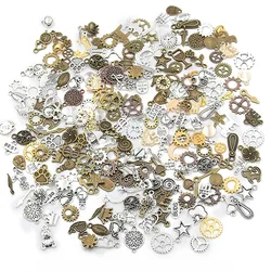 100PC Mix Color Small Size Random Metal Alloy Animal Plant Heart Charm Machine Steam Punk Gear DIY Necklace Bracelet Accessories