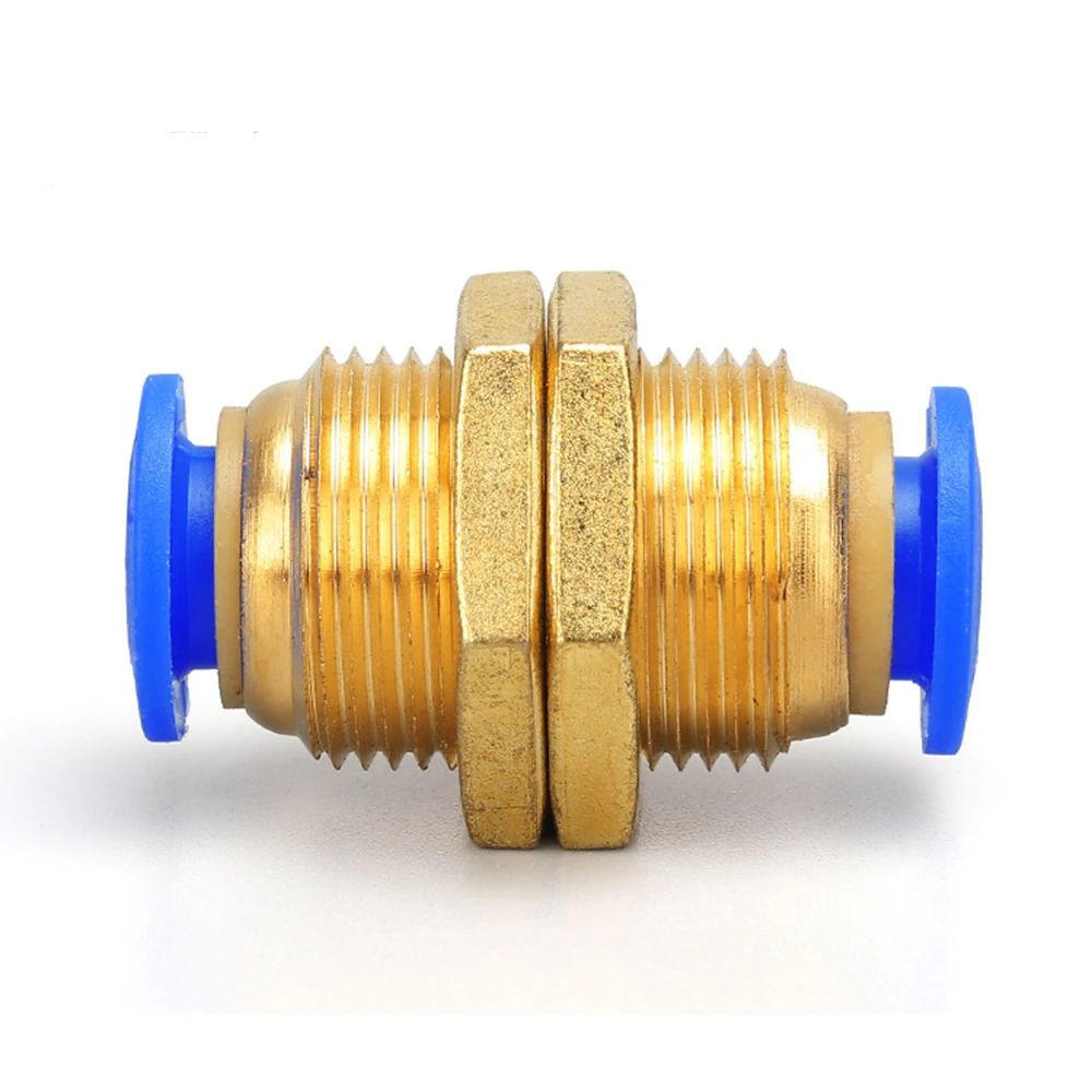 PM straight pneumatic quick connector 4MM-16MM hose one-button air connector copper partition