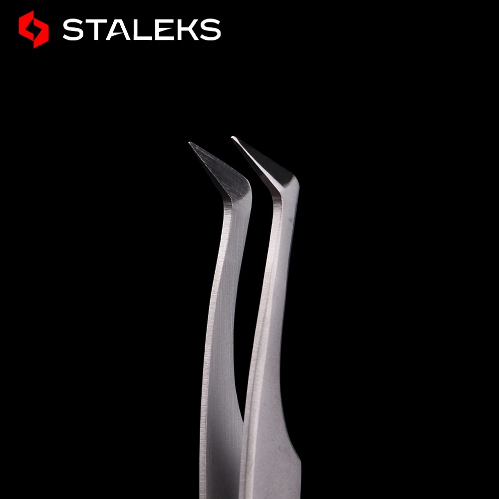 STALEKS PRO TE-41-6 ملاقط تطعيم الرموش تتفتح مكافحة ساكنة عالية الدقة فرط غرامة AISI 420 الصلب