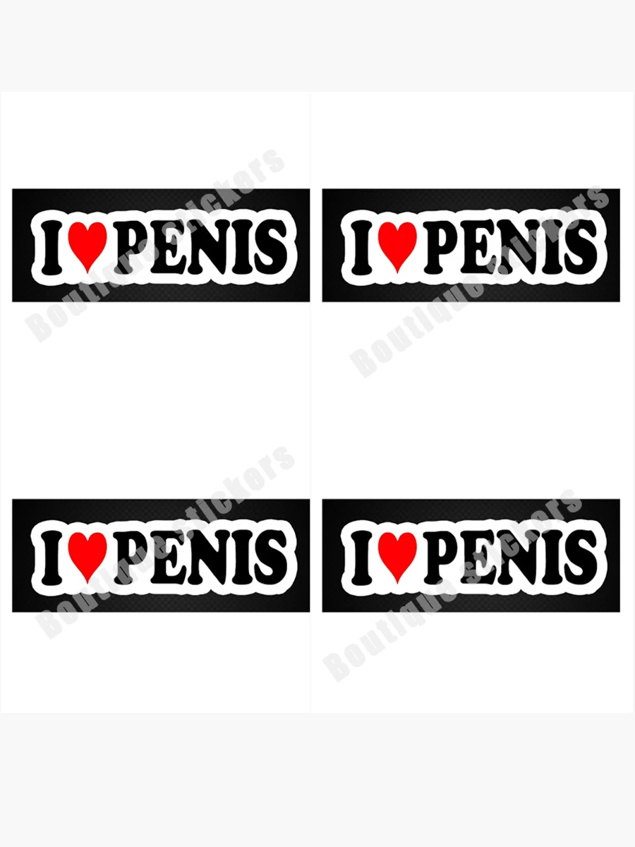 4-piece Set I LOVE PENIS Vinyl Car Stickers Cheap Funny Memes Gay Racing Helmet Stickers Motorcycle Notebook Wall Stickers
