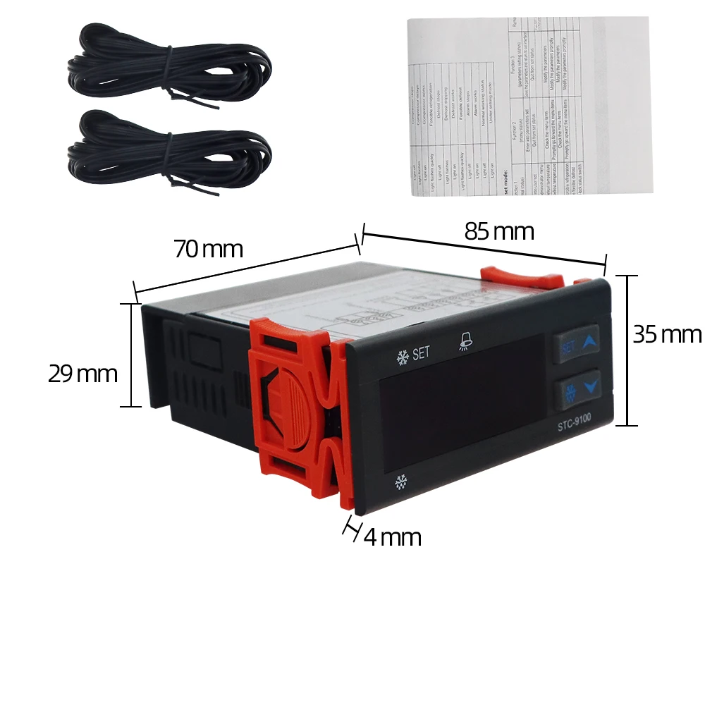 STC-9100 Microcomputer regolatore di temperatura cella frigorifera congelatore regolatore di temperatura raffreddamento allarme gelo doppio sensore