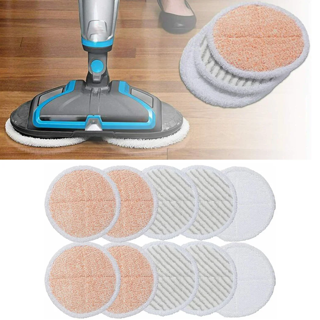 Microfiber Cleaning Pads Squeeze Mop  Wet Or Dry Usage On For Spinwave 20522 2240N 2039A Floor Cleaning Mop Pads 10x