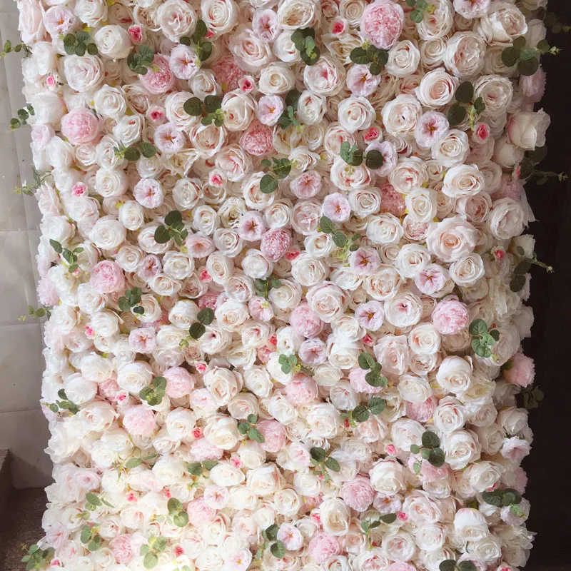 SPR 4ft*8ft blush pink flowers wall can roll up arch table runner artificial floral decorations arrangement free shpping