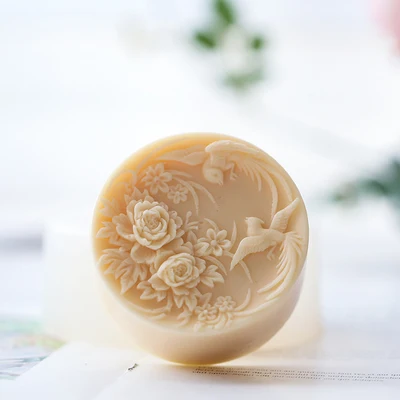 

PRZY Silicone Flower Soap Mold Silicone Handmade Mold Soap Making Moulds Resin Clay Molds Phoenix Flies In The Peony Flowers