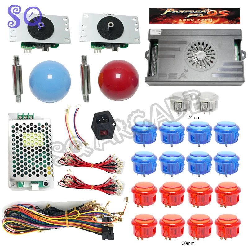 

Newest Pandora SAGA 9S 3160 in 1 Retro Arcade Game Console 4Players with Detachable joystick LED button DIY KIT Accessories