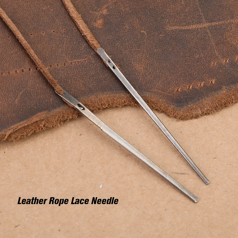 LMDZ Leather Sewing Craft Tool Leather Rope Lace Needle Double Hole Single Hole DIY Hand Tool for Leather Cords Knitting Needle