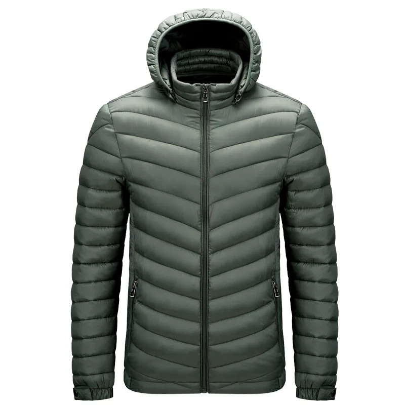 Chaqueta informal con capucha para hombre, Parkas acolchadas de algodón cálidas, chaquetas cortas, ropa de moda, prendas de vestir exteriores, AU-188 de invierno