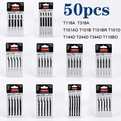 50pcs Jigsaw Blades T Shank Reciprocating Curve Cutting for Wood Plastic and Soft Matel